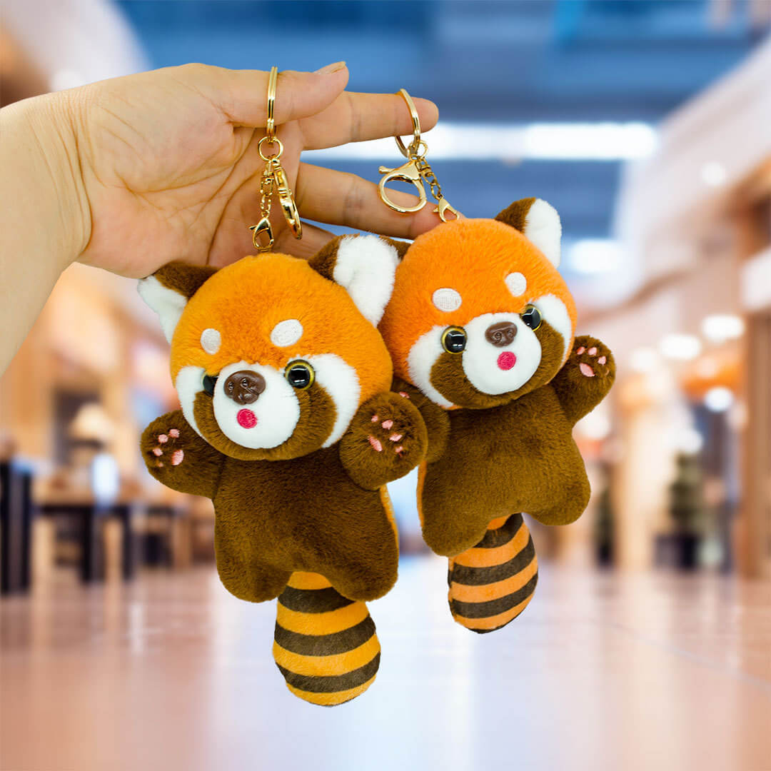 Cute Plush Doll Raccoon Keychain