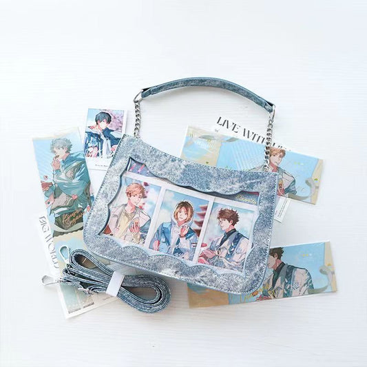 Niche Design Transparent Shoulder Crossbody Denim Bag