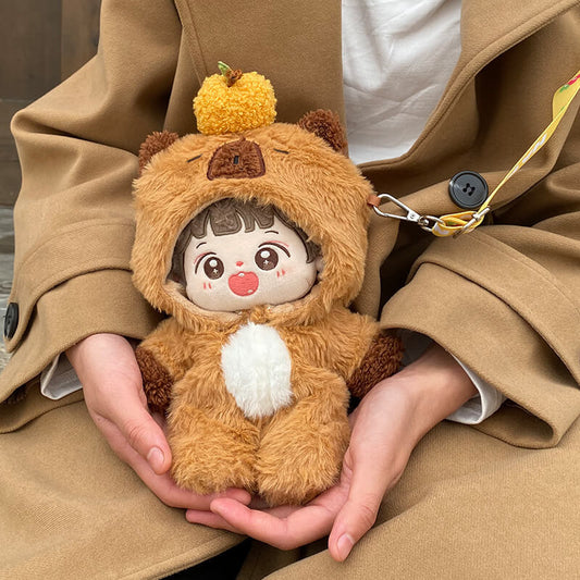 20cm Doll Clothes- Capybara Bodysuit Plush Bag