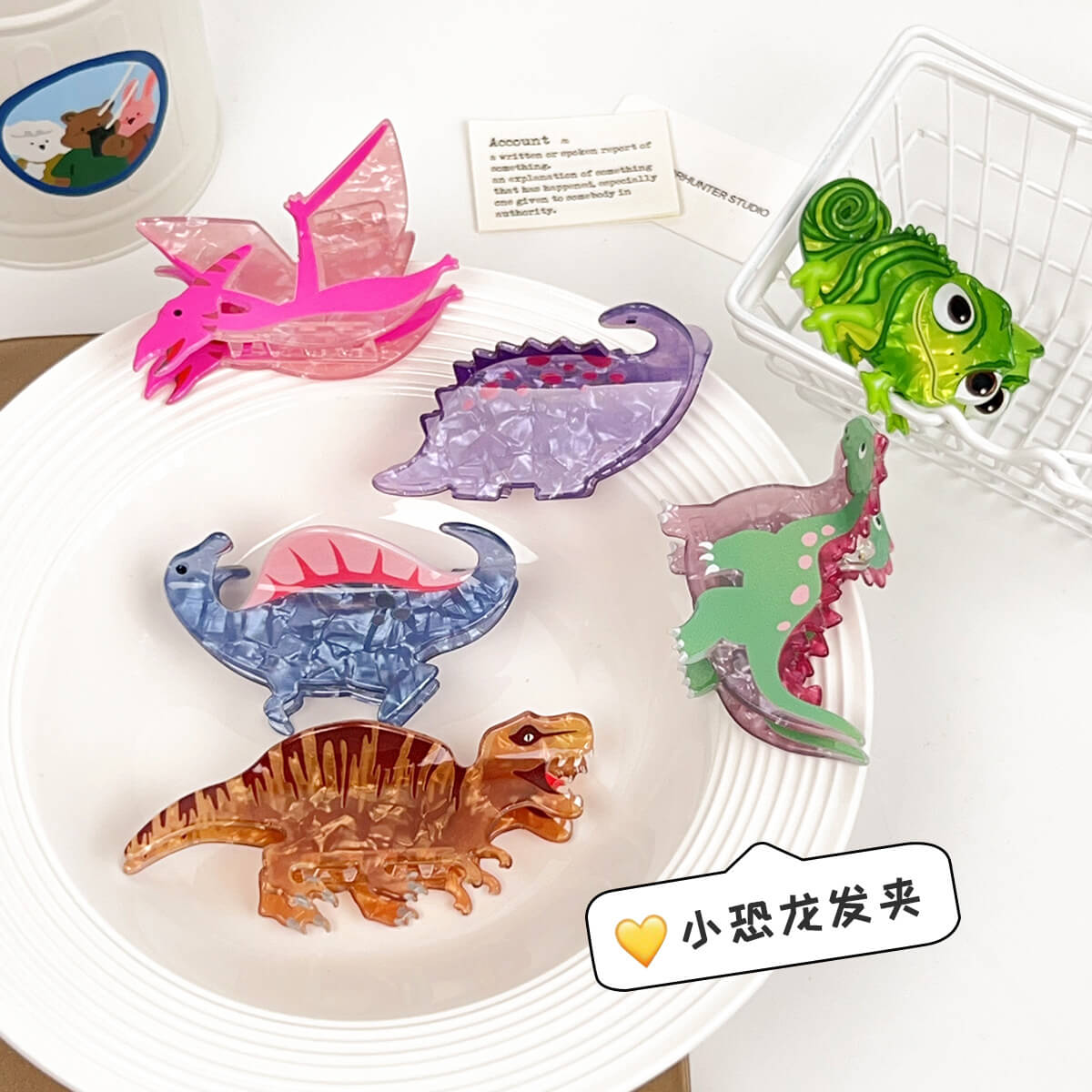 Cute Acrylic Dinosaur Lizard Hair Clip