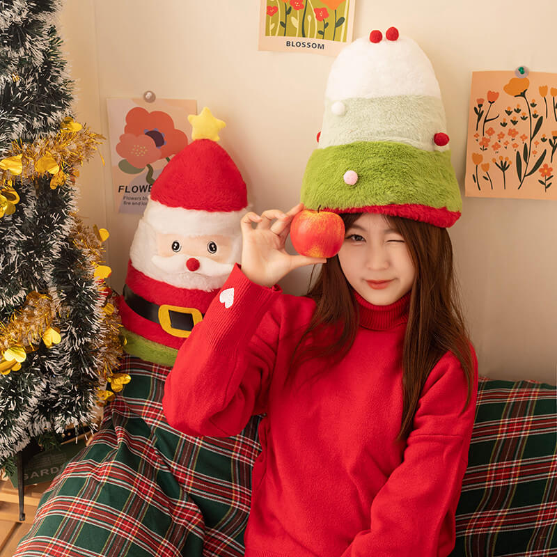 Flip Christmas Hat Birthday Cake Plush Toy