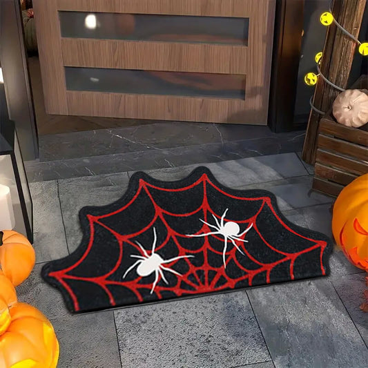 Halloween Shaped Spider Web Scary Decorative Floor Mat