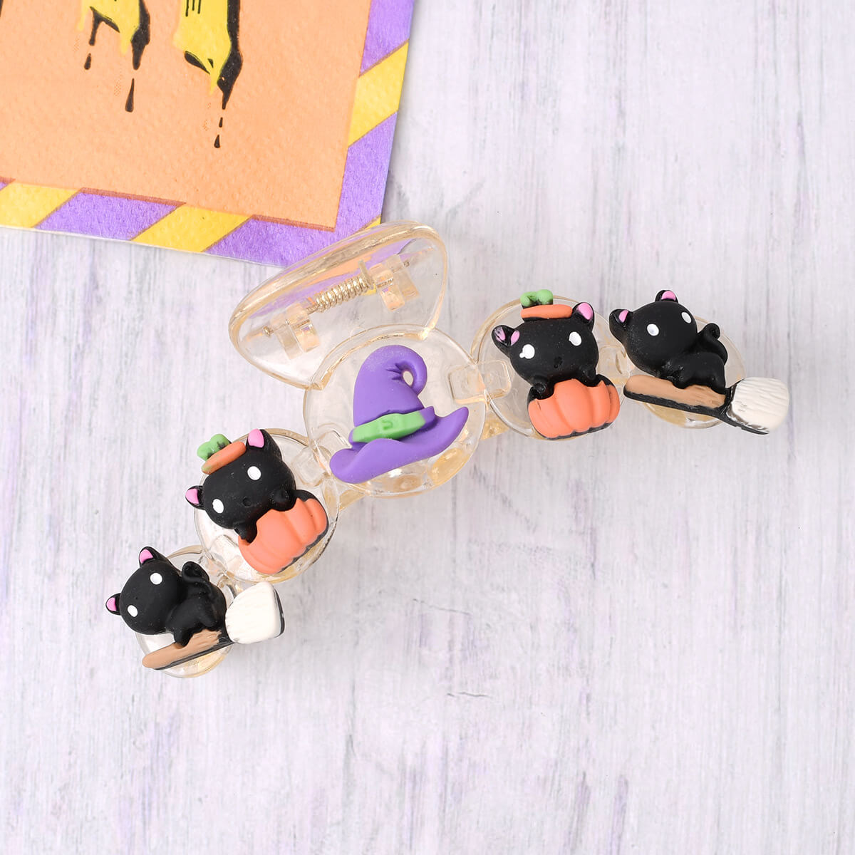 Halloween Spooky Pumpkin Plate Hair Clips