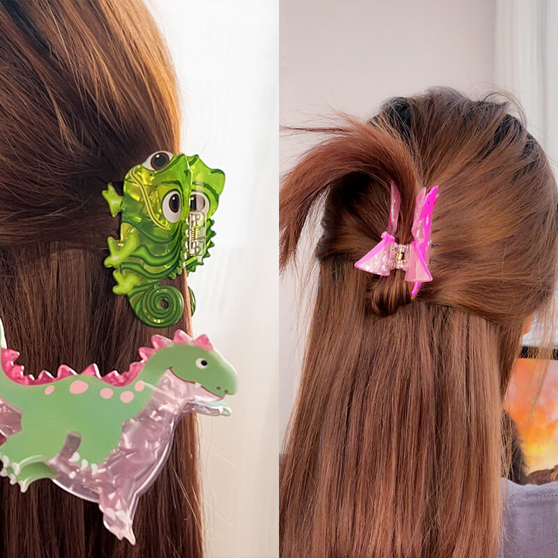 Cute Acrylic Dinosaur Lizard Hair Clip