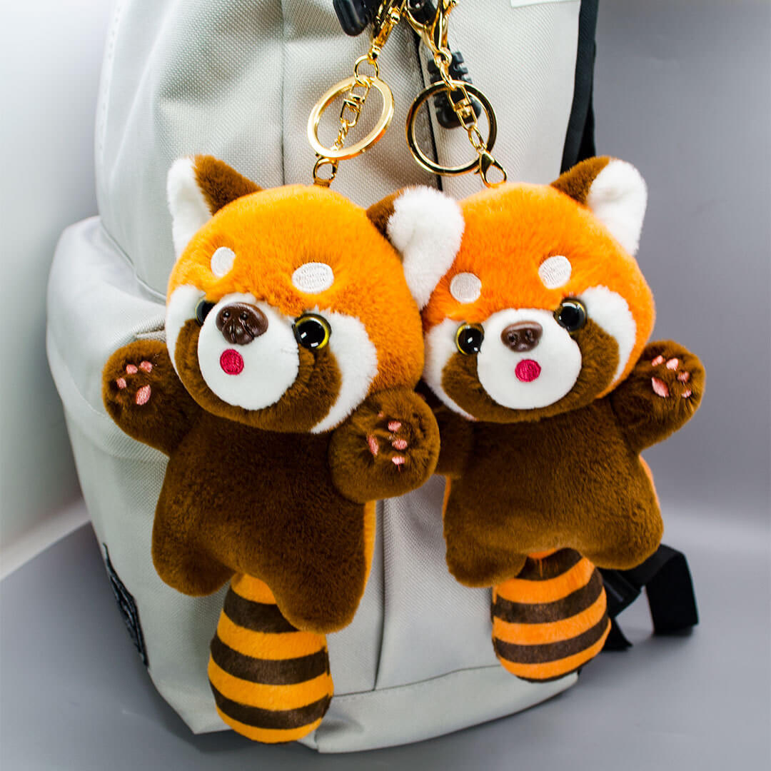 Cute Plush Doll Raccoon Keychain