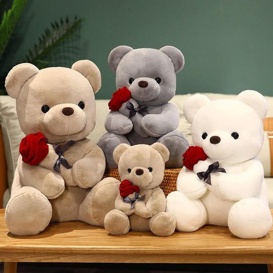 Cartoon Rose Teddy Bear Plush Toy