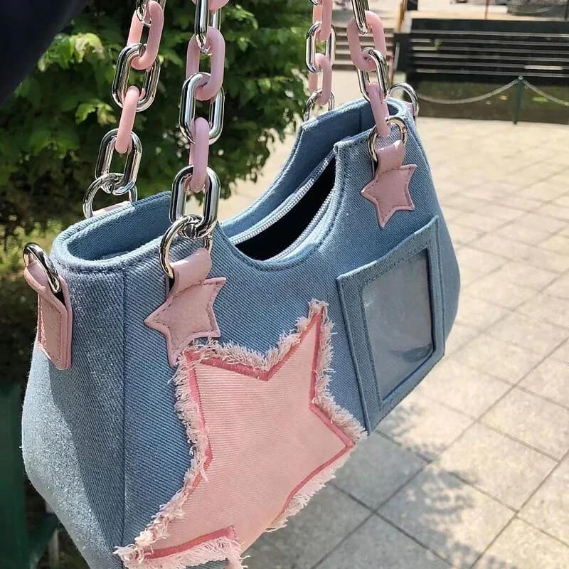 Y2k Spicy Denim  Ita Shoulder Crossbody  Bag