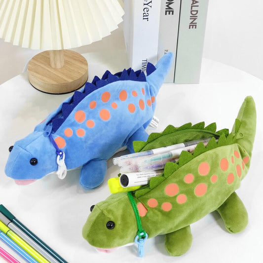 Large capacity dinosaur pencil case plush doll