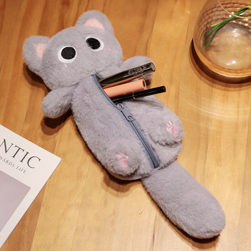 Healing Plush Cat Pencil Pouch