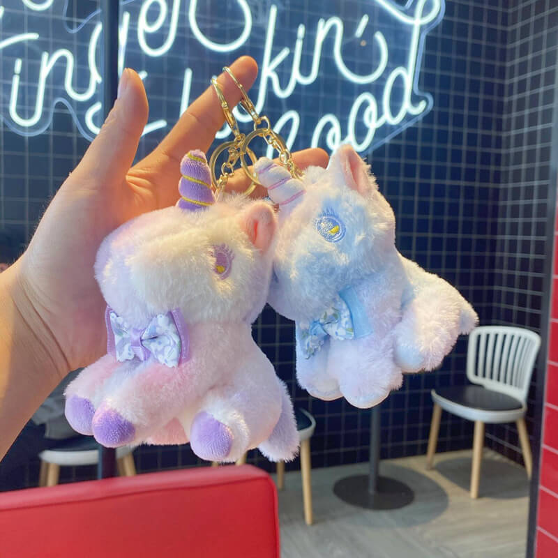 Fantasy colorful unicorn doll pendant toy