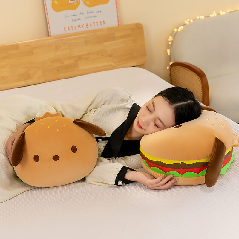 Cartoon Cute Hamburger  Puppy Plush Pillow