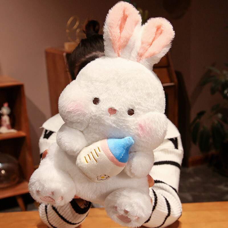 Cute white rabbit plush toy doll