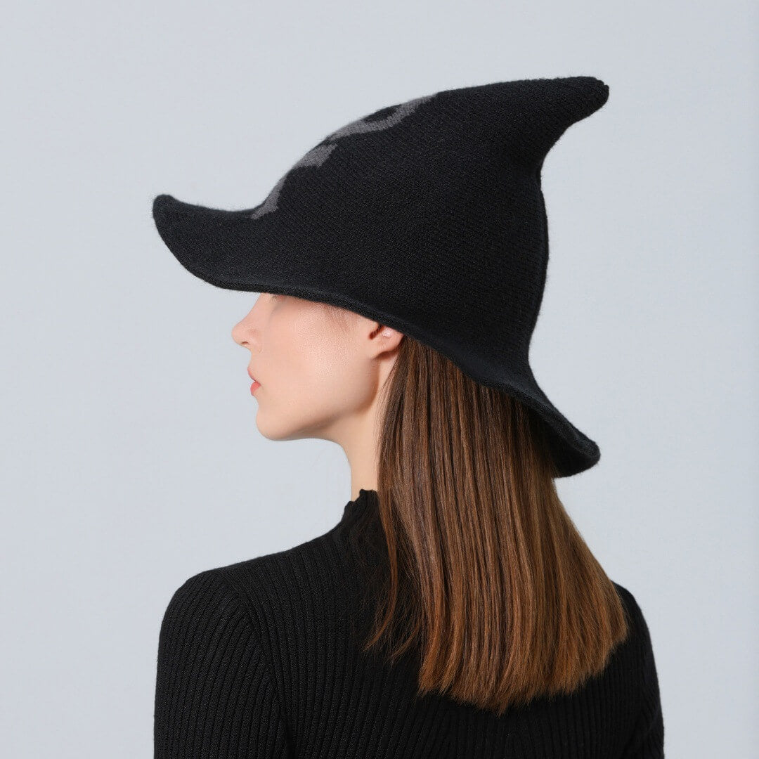 Halloween Skull Wool Knit Witch Hat