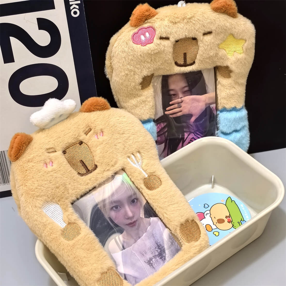 Cute Kapybara Plush ID Holder Card Holder