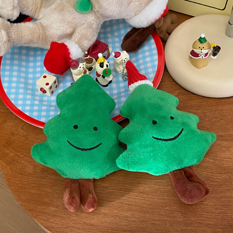 Cute Plush Smiley Christmas Tree Bag Pendant