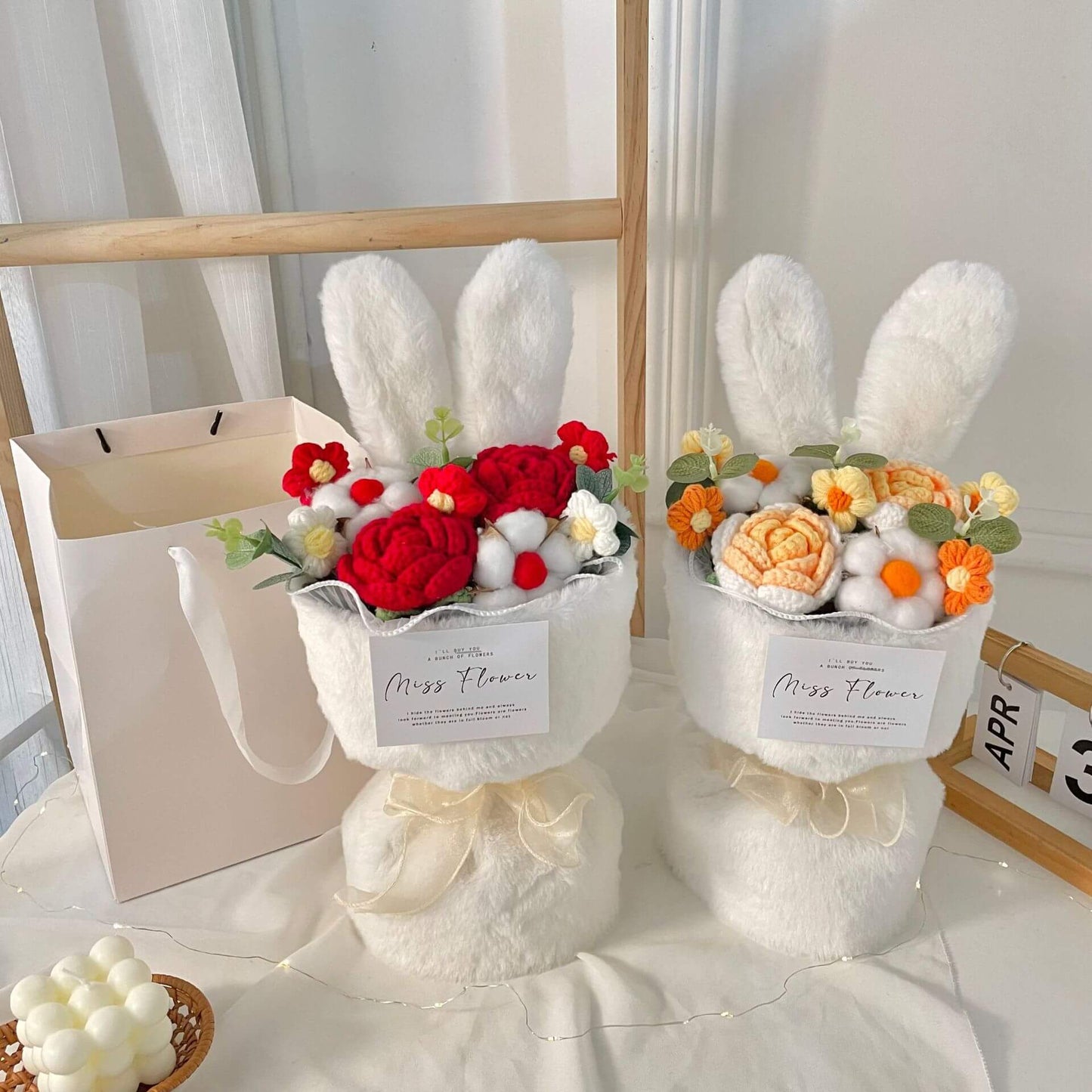 Rabbit Ears Bouquet  Knitted Flower As Gift