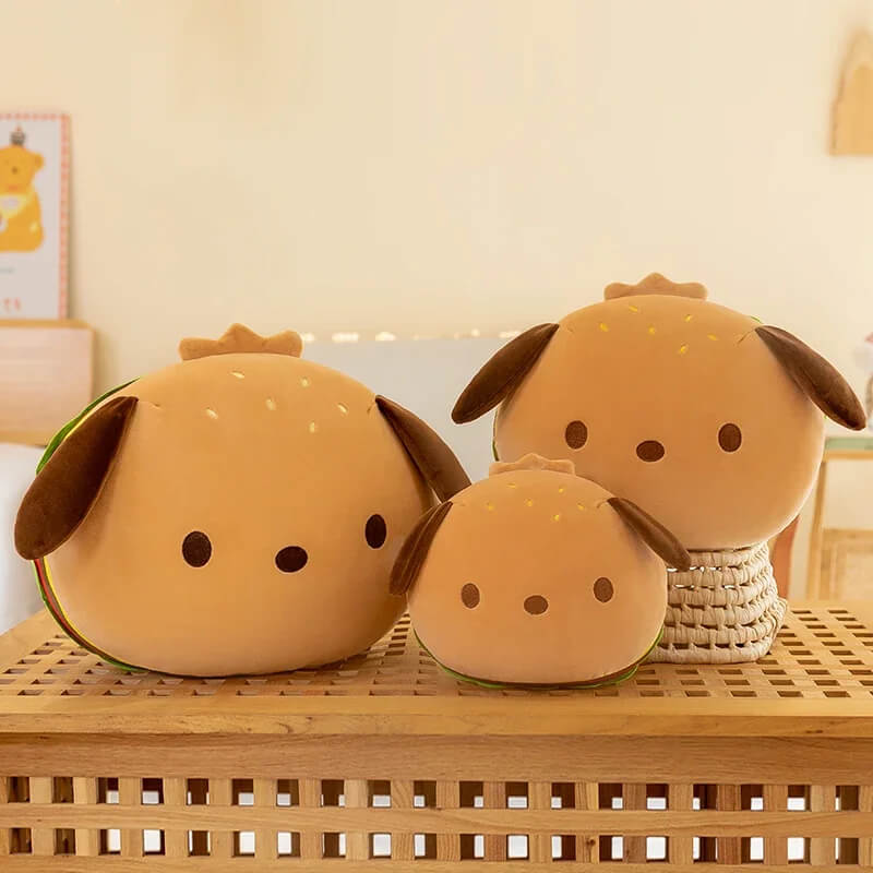 Cartoon Cute Hamburger  Puppy Plush Pillow