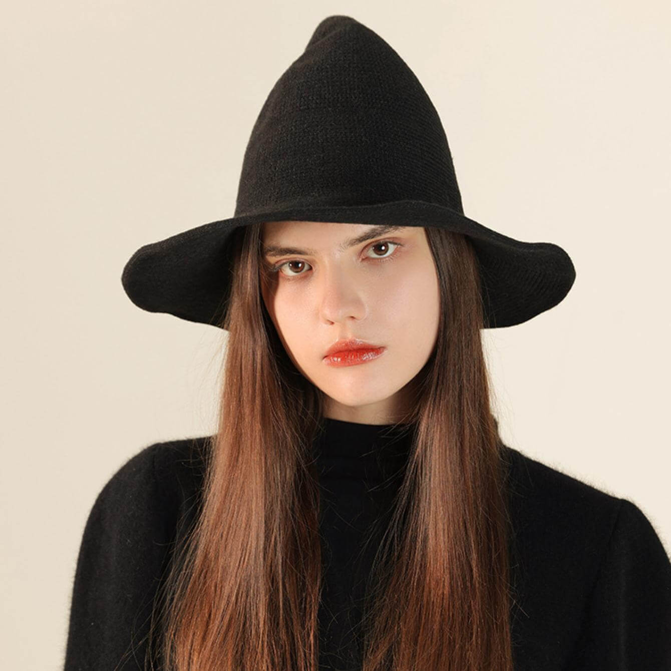 Halloween Skull Wool Knit Witch Hat