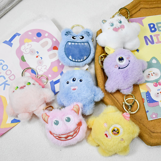 Kawaii Little Monster Squeakable Plush KeyChain Pendant(8 Types)