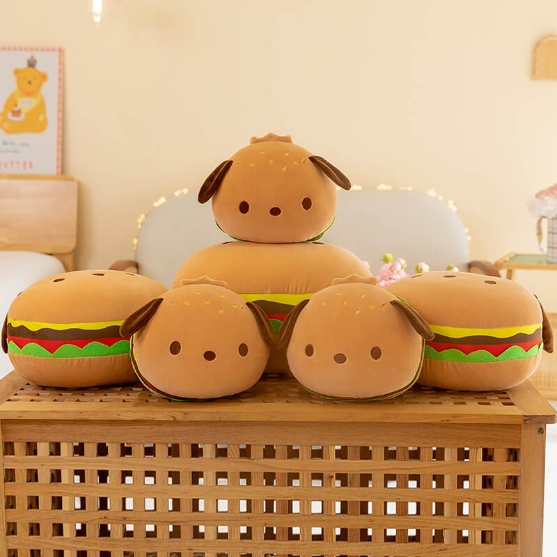 Cartoon Cute Hamburger  Puppy Plush Pillow