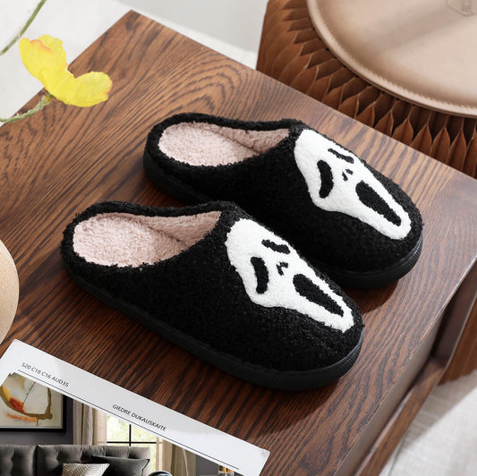 Halloween Home Winter Skeleton Cotton Slippers