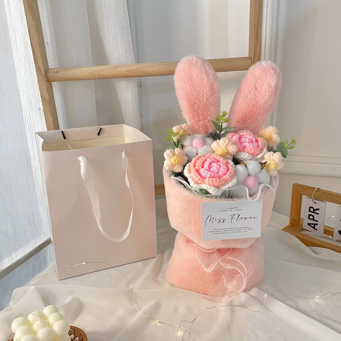 Rabbit Ears Bouquet  Knitted Flower As Gift