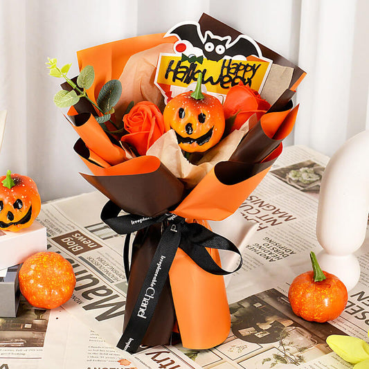 Creative Halloween Rose Pumpkin Bouquet