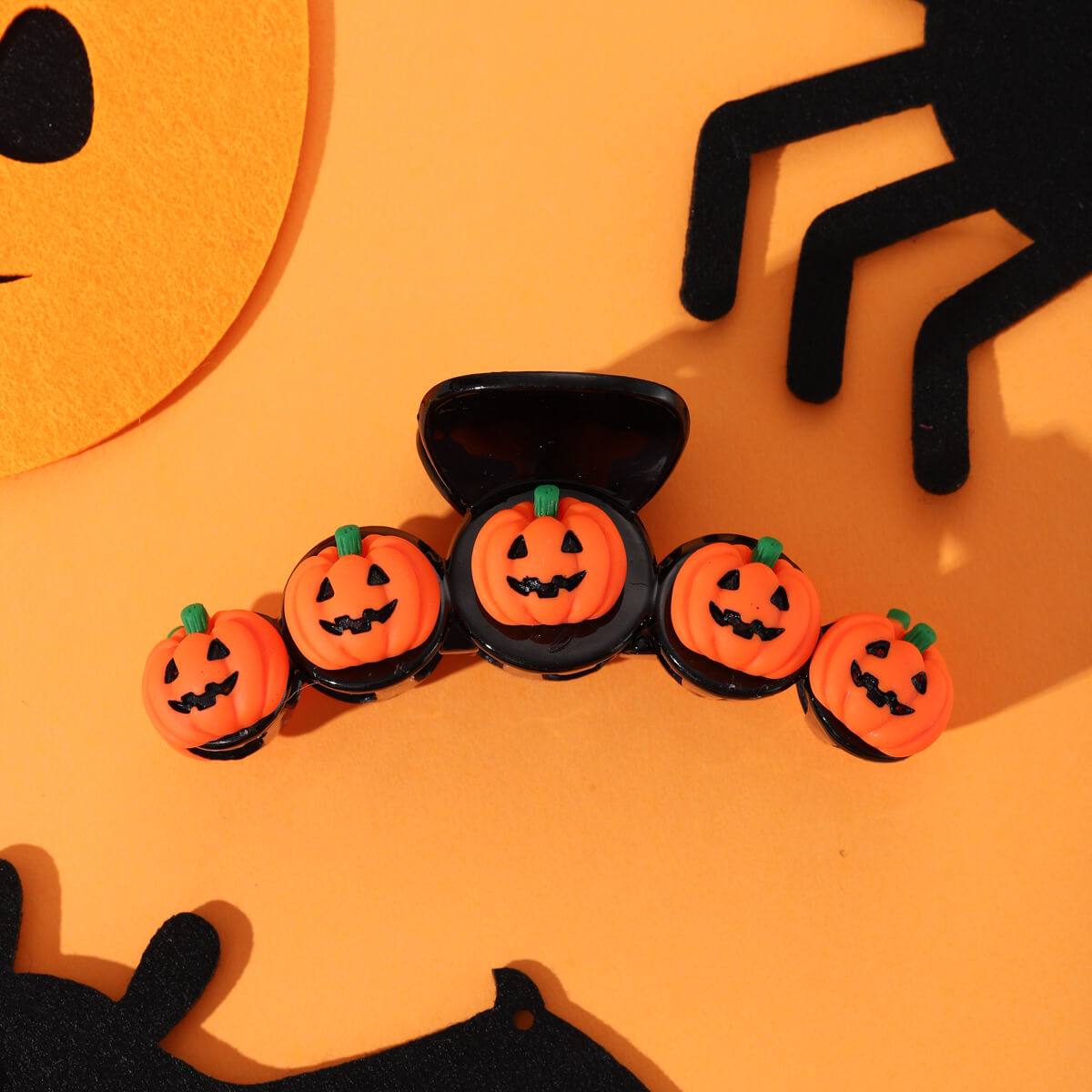 Halloween Spooky Pumpkin Plate Hair Clips