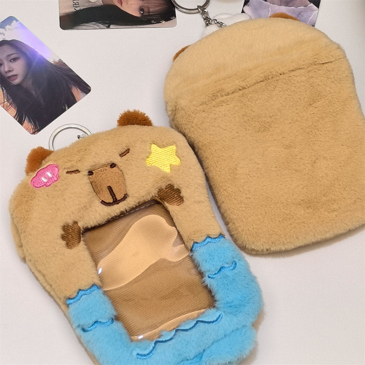 Cute Kapybara Plush ID Holder Card Holder