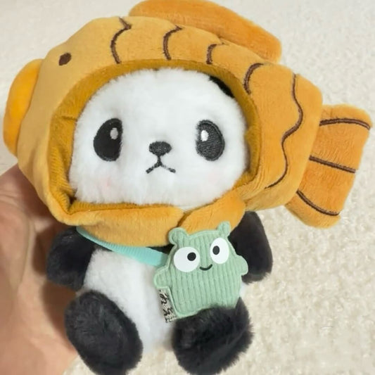 Cute Panda Head Cover Backpack Keychain