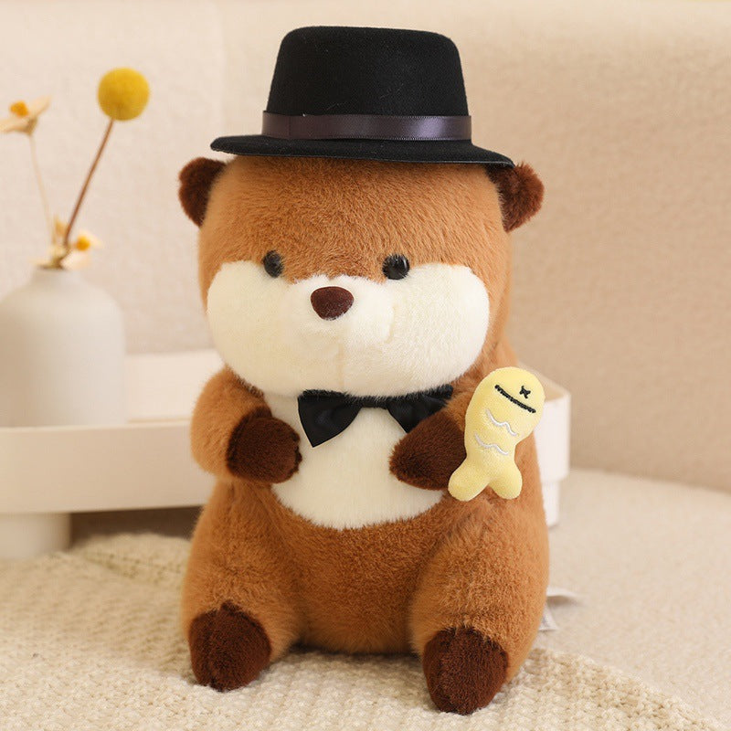 Cartoon   Holding  Fish Capybara Stuffed Animal