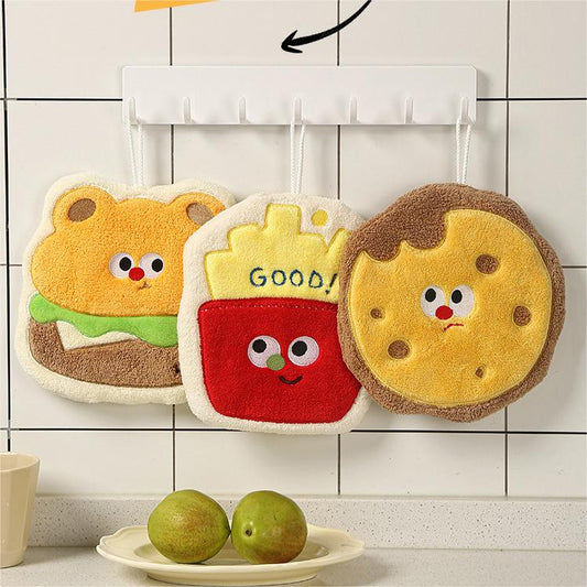 Cartoon Cute Food Kitchen Hanging Absorbent Quick Dry Hand Towel