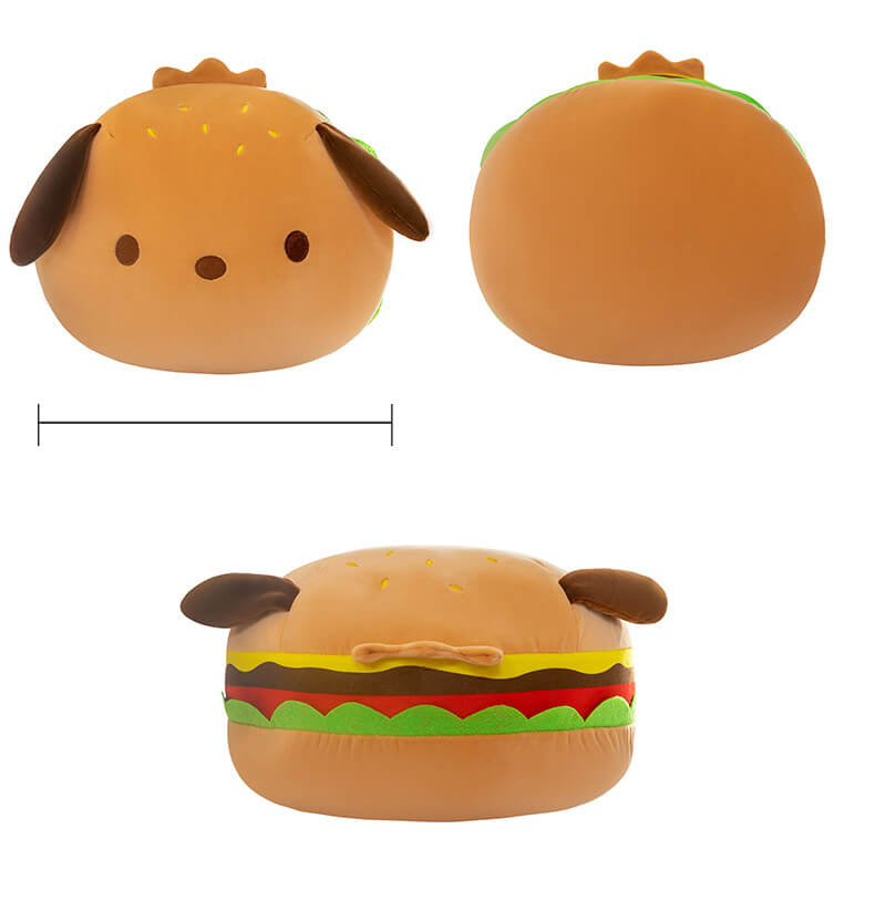 Cartoon Cute Hamburger  Puppy Plush Pillow