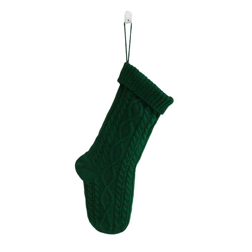 Christmas colour blocked knitted red stocking decorations