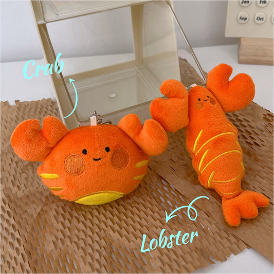 Crab lobster pendant plush toy keychain