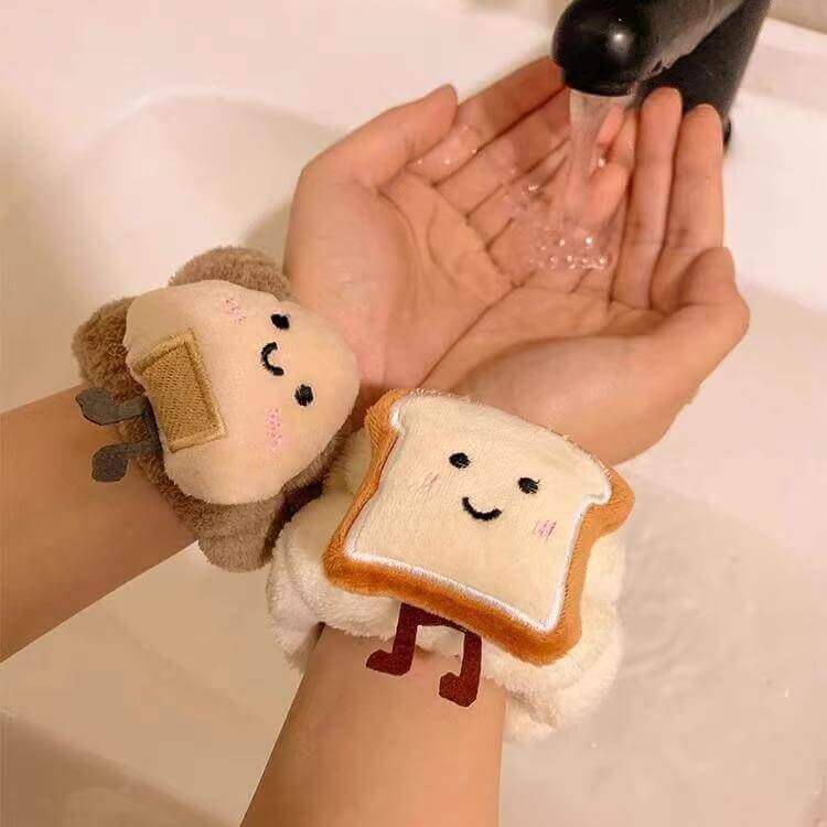 Cute Cheese Toast Wash Wristband Hair Tie