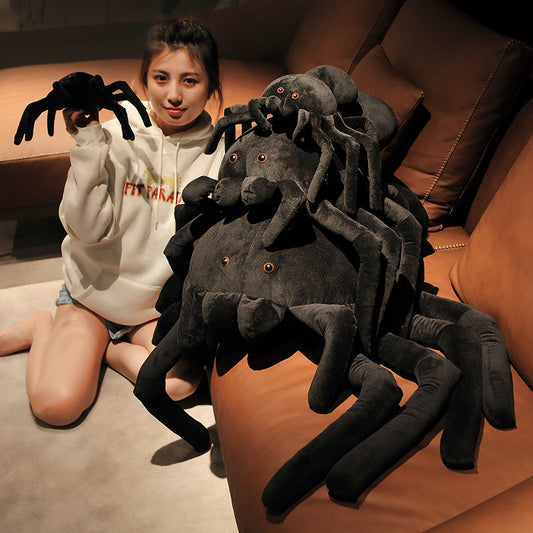 Halloween simulation black spider plush toys