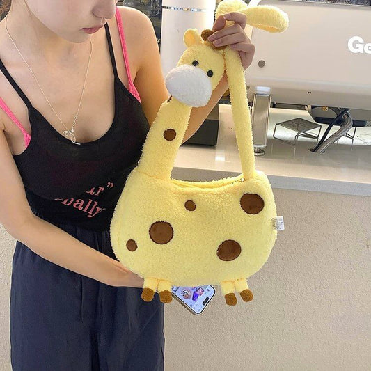 Cute Giraffe Plush Crossbody Bag
