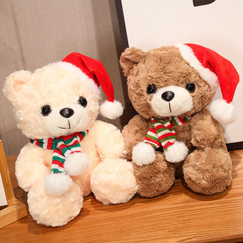 Christmas Cute Plush Scarf Teddy Bear Dolls