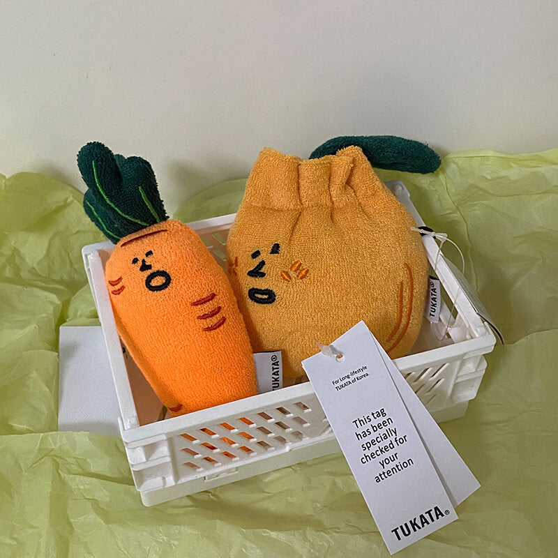 Quirky Ugly Orange Carrot Plush Bag Pendant