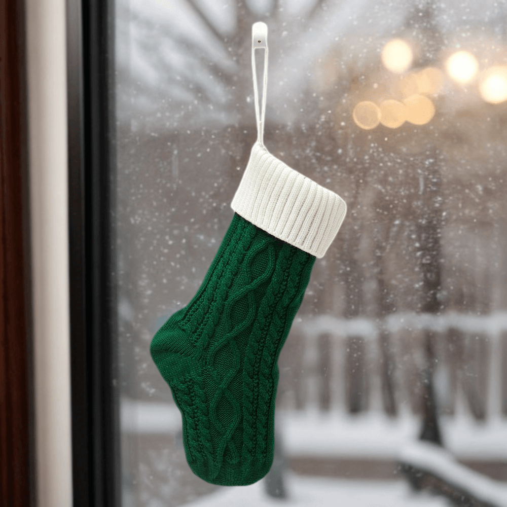 Christmas colour blocked knitted red stocking decorations