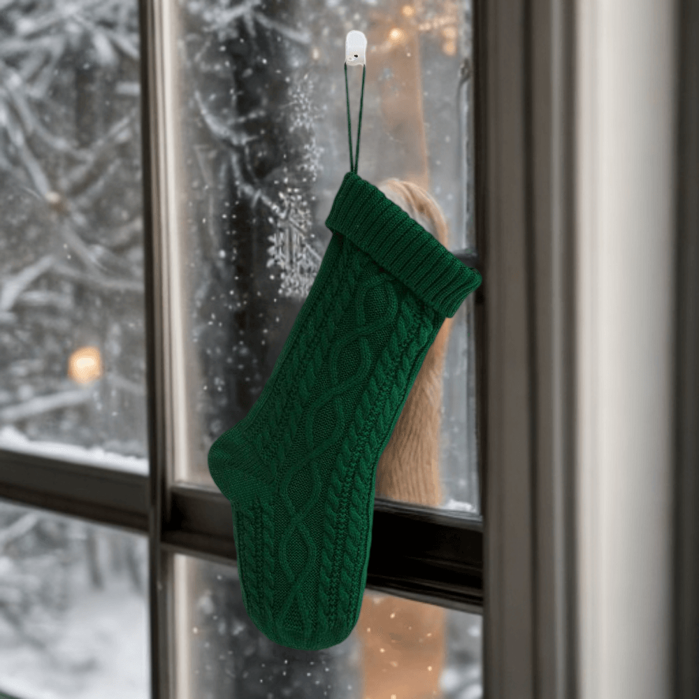 Christmas colour blocked knitted red stocking decorations