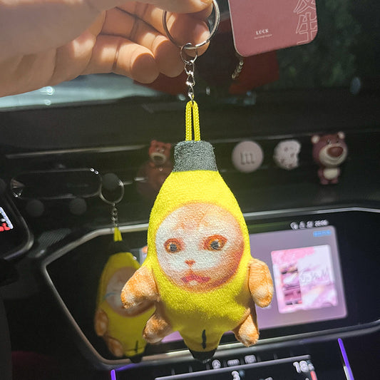 Creative Banana Crying Cat Doll Pendant