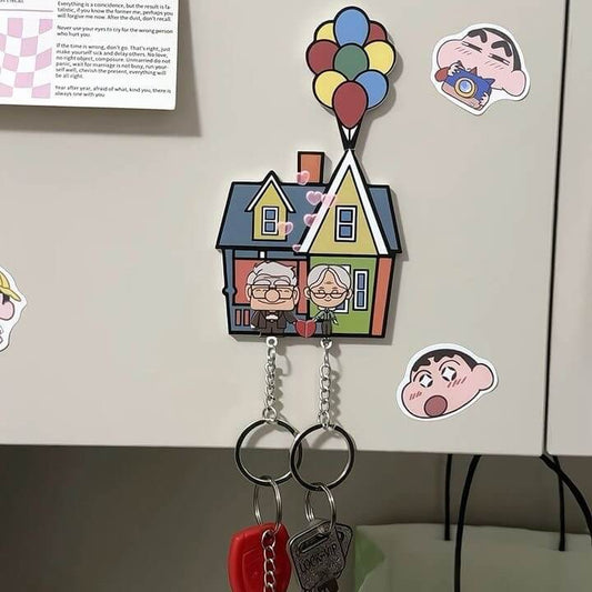 Flying House Wall Sticker Couple Keychain