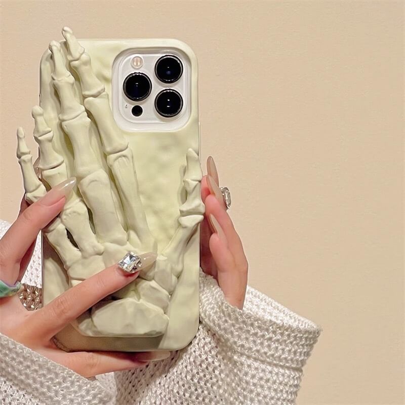 Halloween Spooky Skeleton Hand Phone Case Stand