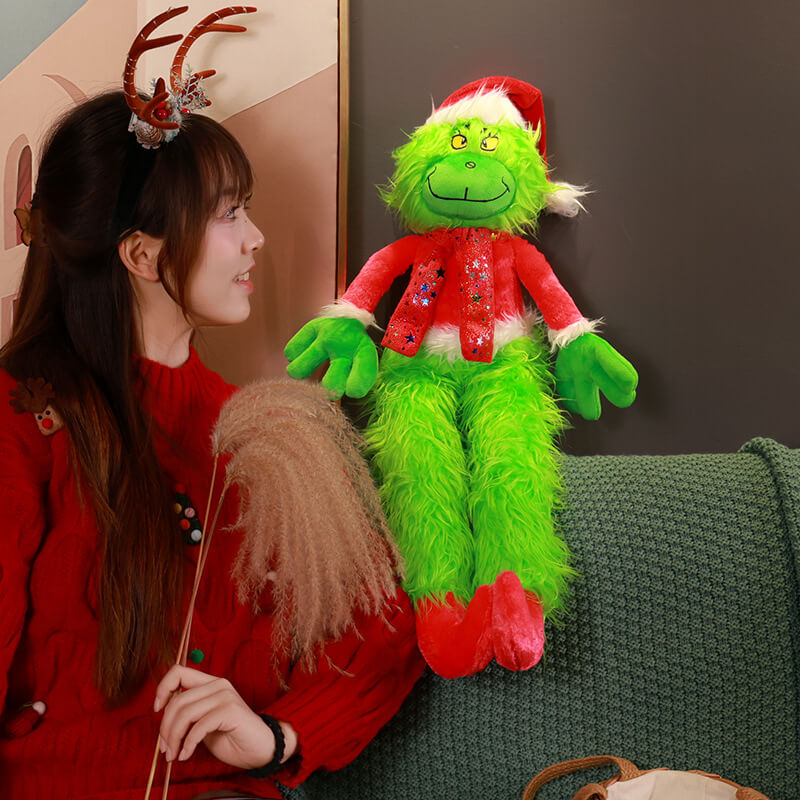 Christmas green monster grinch plush toy