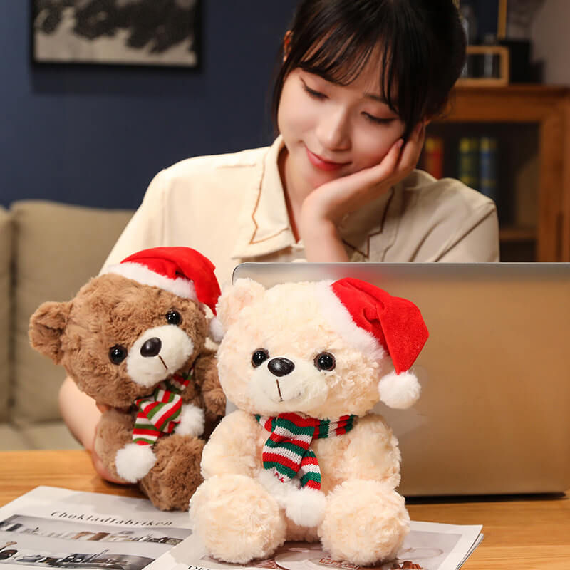 Christmas Cute Plush Scarf Teddy Bear Dolls