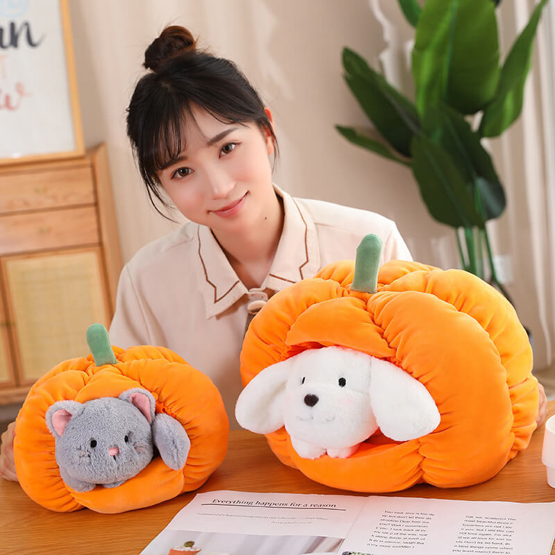 Cute Pumpkin Cat Litter Dog Kennel Plush Dolls