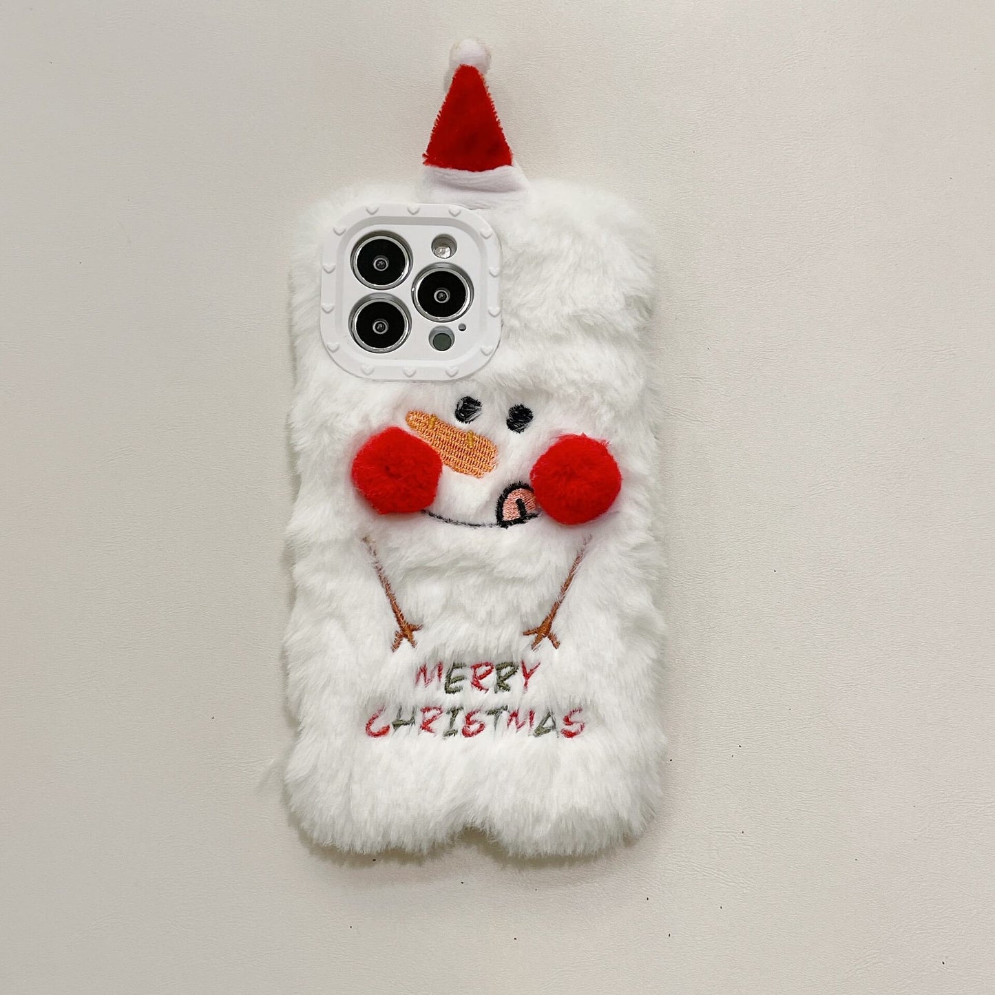 Christmas Plush Snowman Gingerbread Man Drop Protection Phone Case