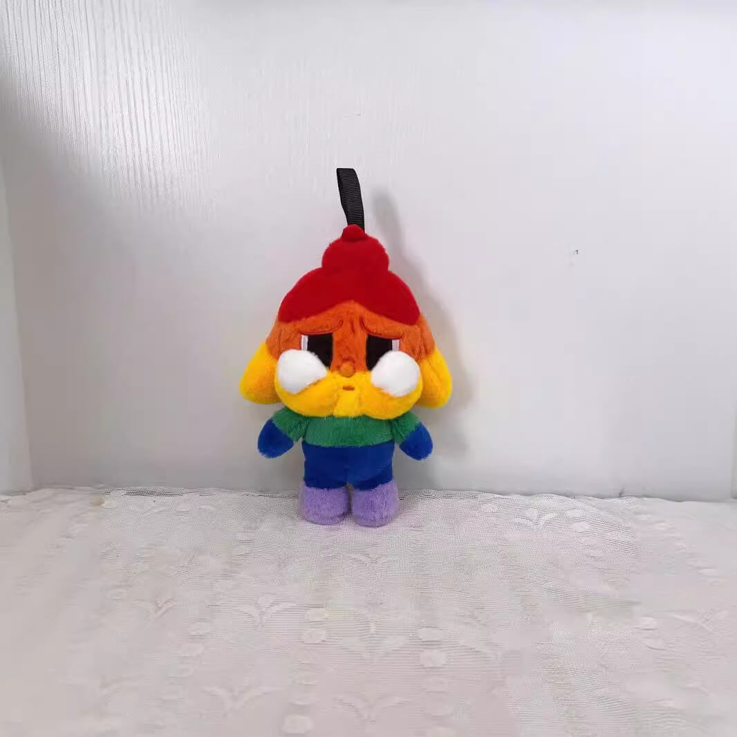 Rainbow crying baby plush doll pendant